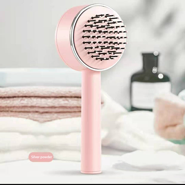 self-cleaning hairbrush
detangling brush
curly hair brush
all hair types brush
no-tangle brush
hygienic hairbrush
hair care tool