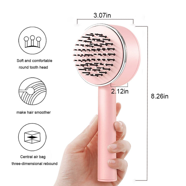 self-cleaning hairbrush
detangling brush
curly hair brush
all hair types brush
no-tangle brush
hygienic hairbrush
hair care tool