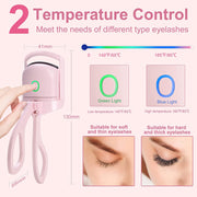 heated lash curler
rechargeable electric eyelash curler
portable lash lifter
dual temperature settings
long-lasting lashes
professional eyelash curling tool