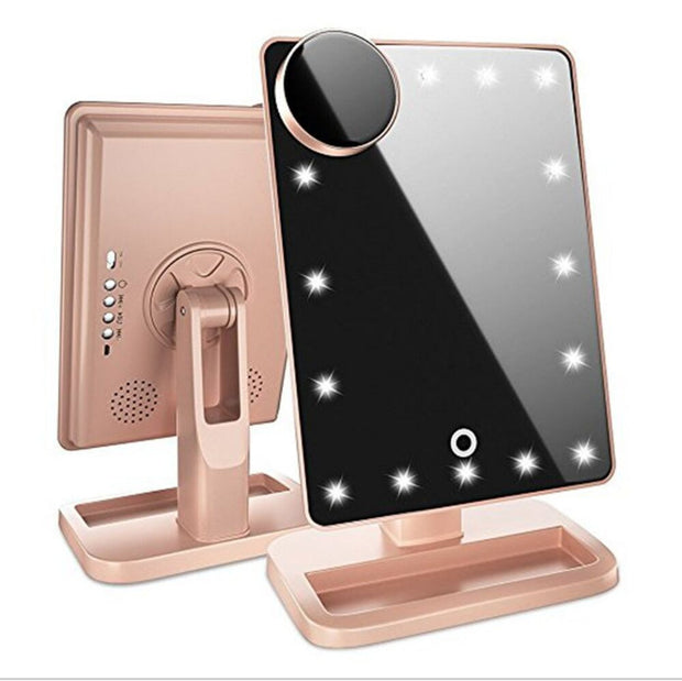 LED makeup mirror
wireless charging mirror
adjustable lighting makeup mirror
vanity mirror with speakers
best makeup mirror for beauty routines