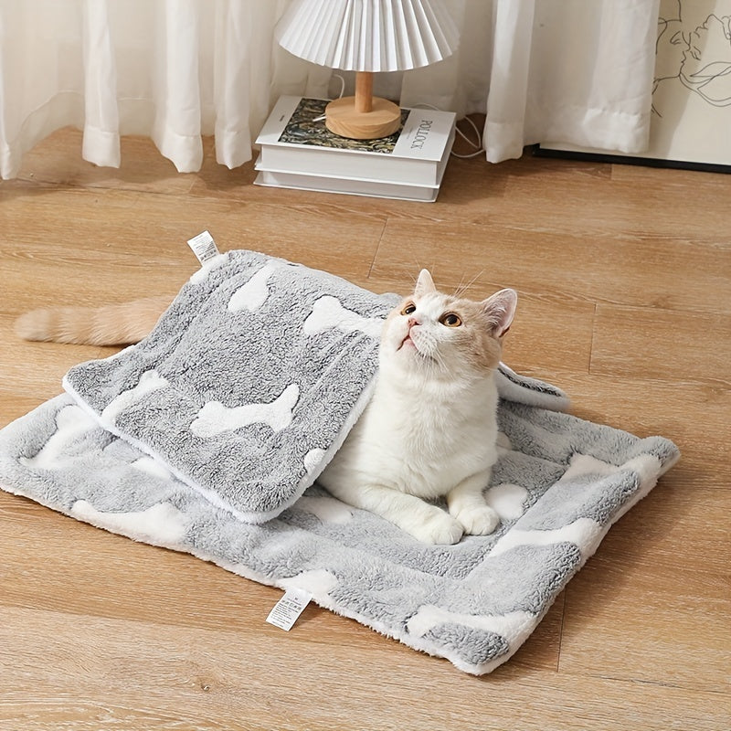 Self-Warming Reversible Pet Bed Mat for Dogs & Cats