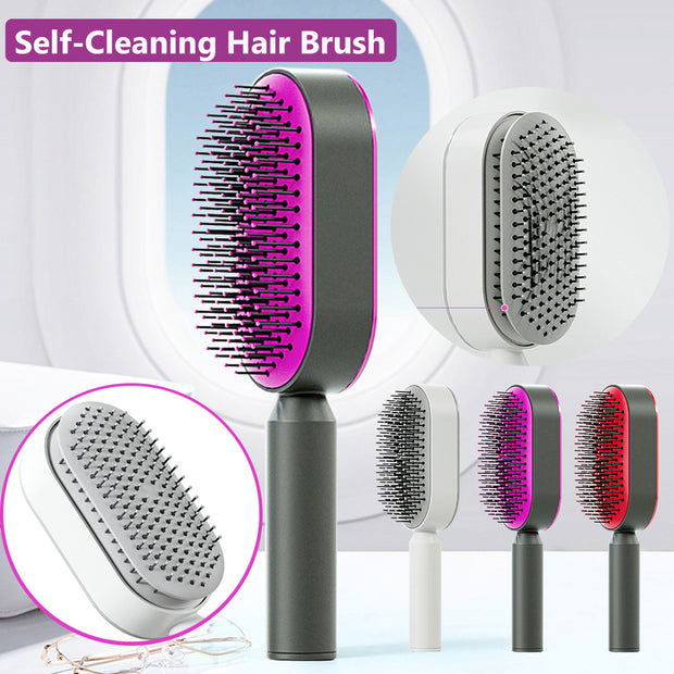 self-cleaning hairbrush
3D air cushion brush
scalp massage brush
hair detangling tool
brush for all hair types